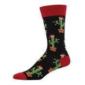 Christmas Cactus Black Men's Socks