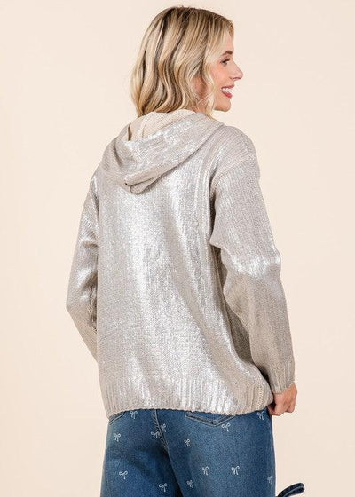 Alvord Metallic Knit Zip Up Hoodie Jacket