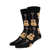 Men's Guitar Cotton Crew Sock - Black