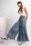 Finn Snow Washed Tiered Wide Leg Pants