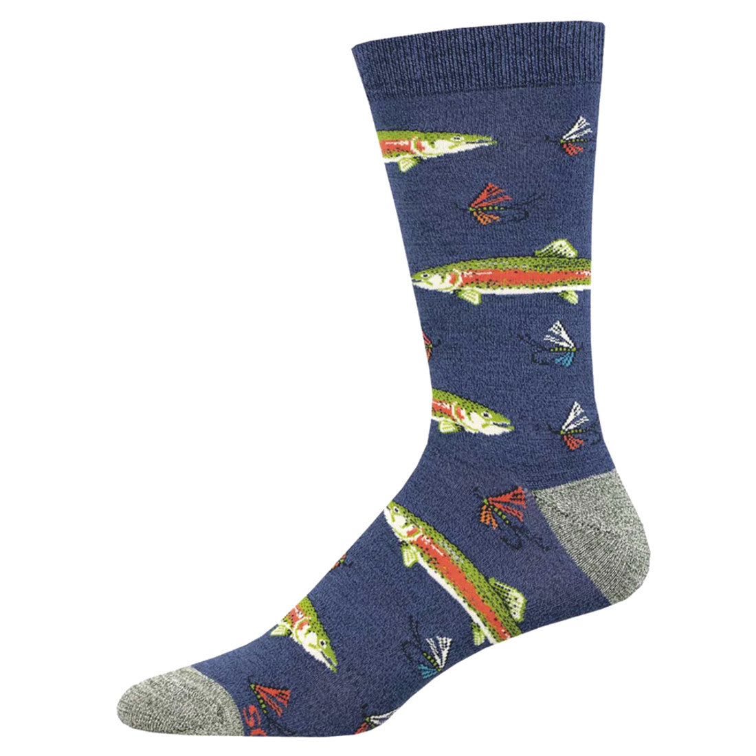 Men's Stout Trout Bamboo Crew Sock - Navy Heather