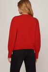 Hailee Red Sequin Bow Sweater