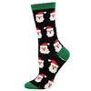 Father Christmas Bamboo Crew Socks - Black