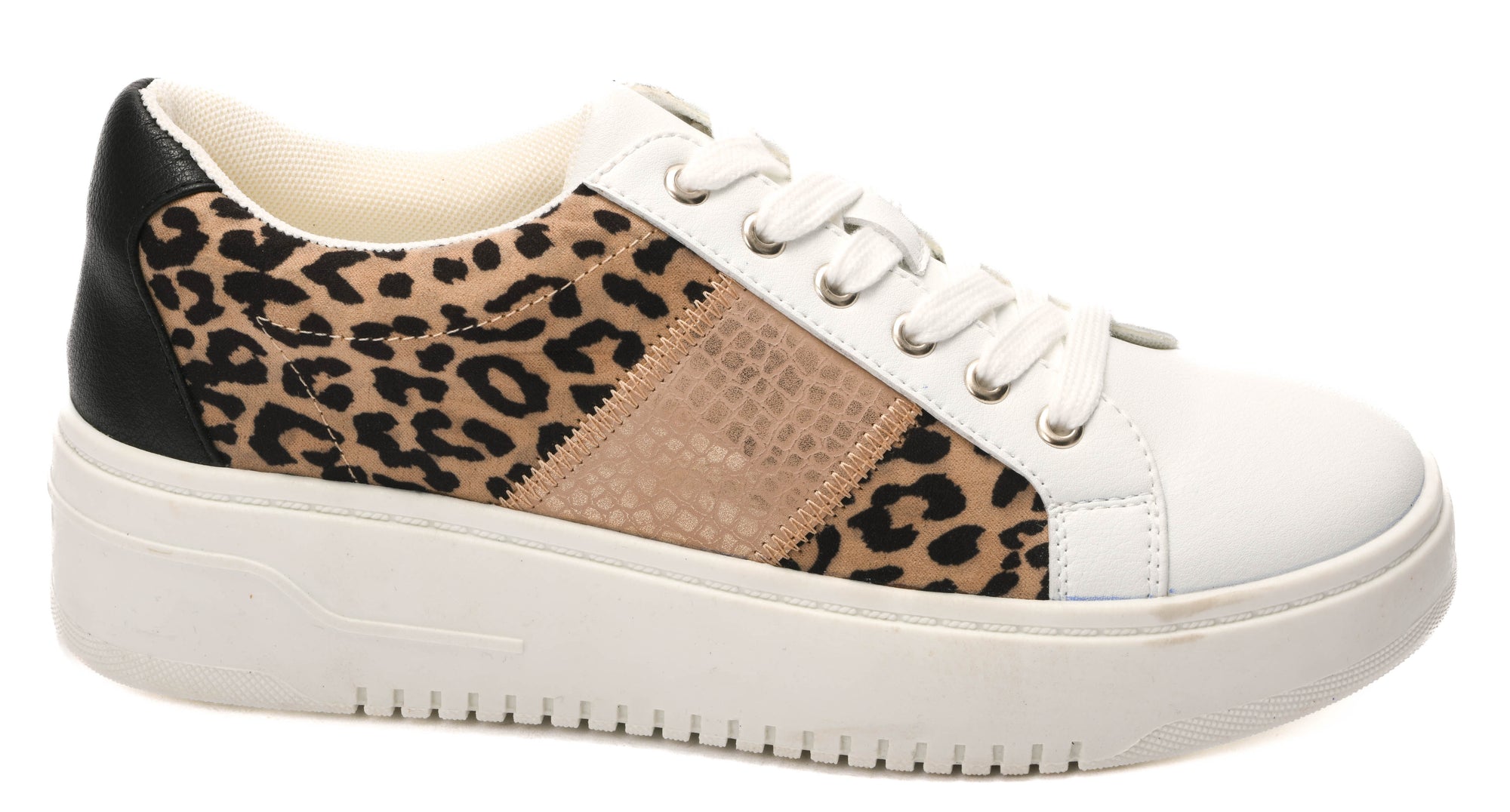 Wild One Lace Up Sneaker - Tan Leopard