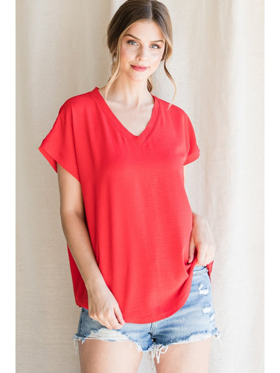 LIbby Short Sleeve V-Neck Blouse