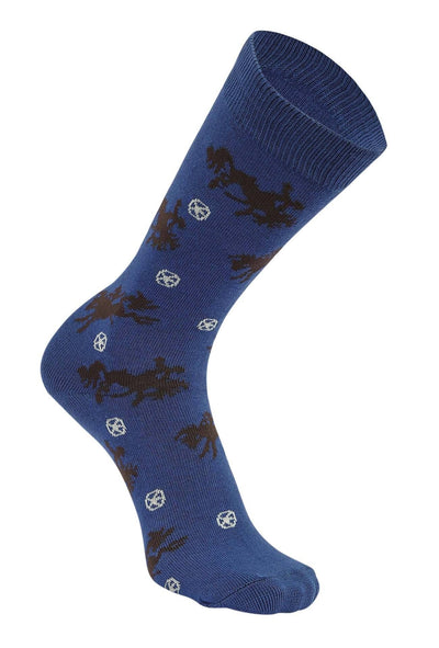 Lila Bucking Horses Socks