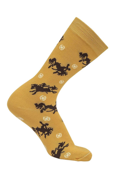 Lila Bucking Horses Socks