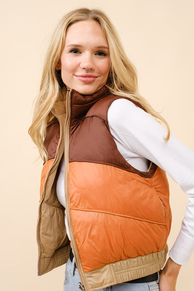 Trina Reversible Cropped Puffer Vest