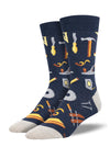 Can You Fix It Graphic Cotton Crew Sock - Navy