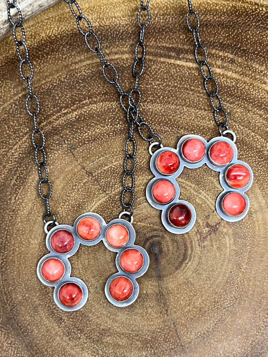 Dallas 7 Stone Naja Pendant Necklace - Orange