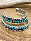 New Hampshire Stamped Stone Hoop Earrings - 2"