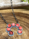 Dallas 7 Stone Naja Pendant Necklace - Orange