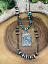 Feller Fashion Navajo & Rondelle Bead Necklace - Silver