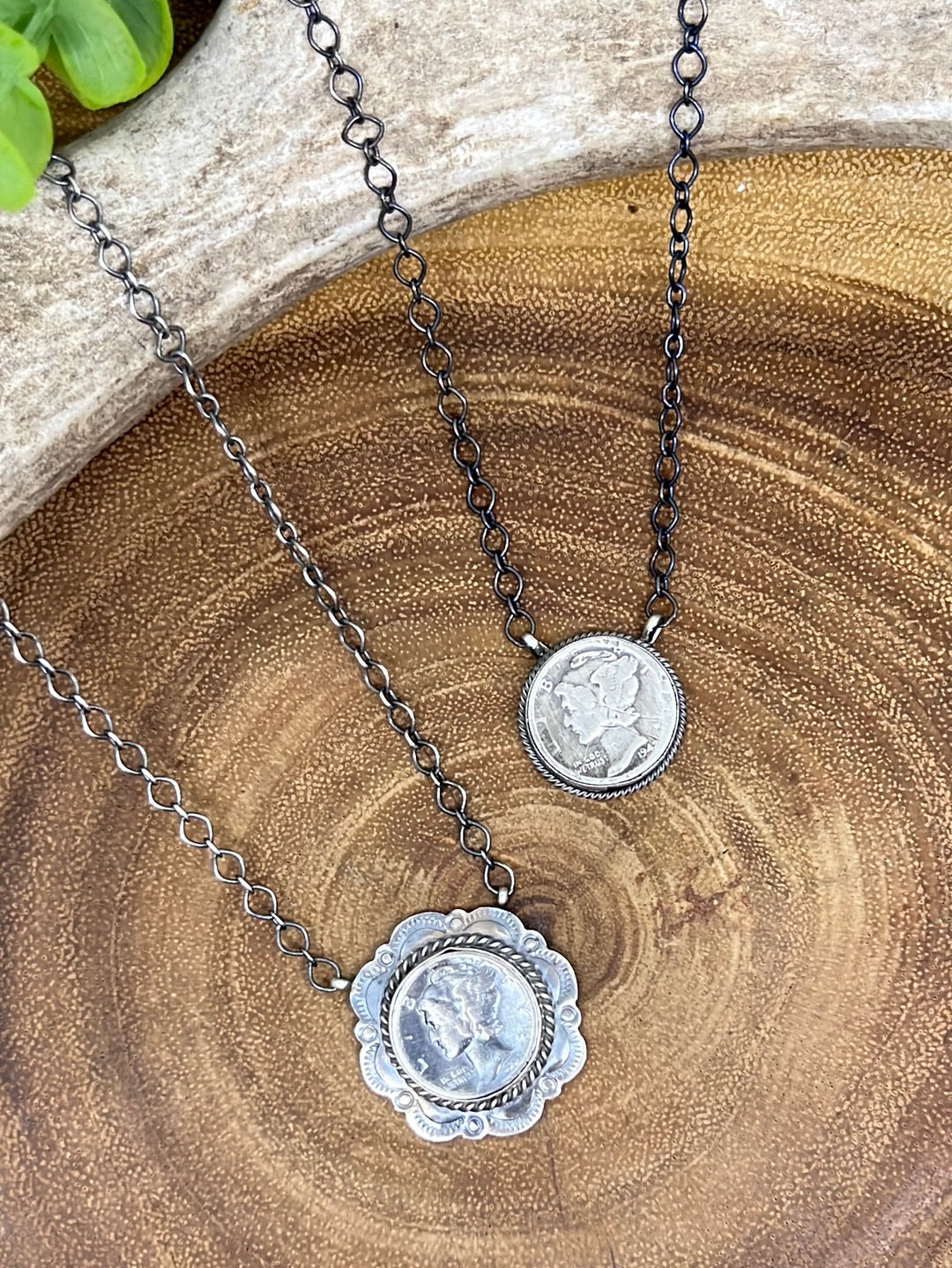 Fair Isles Sterling Link Chain With Center Liberty Coin - 18