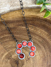 Dallas 7 Stone Naja Pendant Necklace - Orange