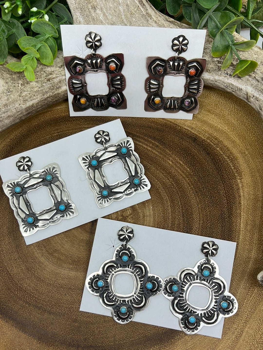 Eva Sterling Silver Turquoise  Square Earrings