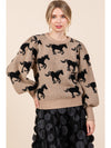 Running Horses Sweater - Taupe