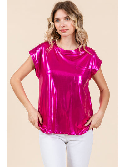 LIbby Short Sleeve Metallic Top