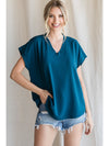 LIbby Short Sleeve V-Neck Blouse