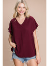 LIbby Short Sleeve V-Neck Blouse