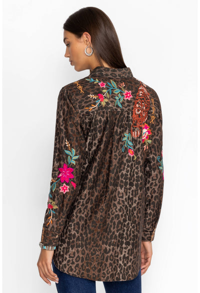 Johnny Was Nylah Zip Up Tunic - OG Leopard