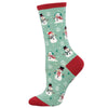 Winter Snowman Socks - Mint