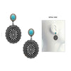 Turquoise Post with Concho Drop Earrings