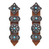 Neches Leather Concho Bracelet and Earrings - Turquoise