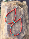 Accessorize In Style Sterling Earrings Sophie Turquoise & Red Beaded Teardrop Earrings