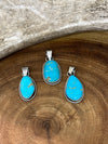 Clifton Sterling Dot Framed Turquoise Pendant