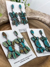 Calypso 8 Stone Sterling Earrings - Turquoise