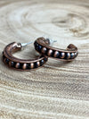 Stacked Bead Hoop Earrings - Copper