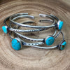 Haverty Slim Stamped Off Center Turquoise Cuff