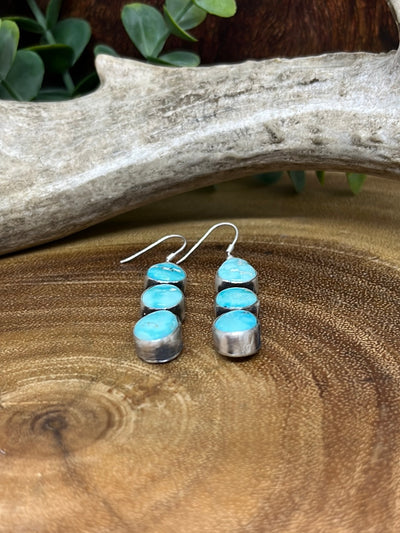 Kempner 3 Stone Earrings - Turquoise