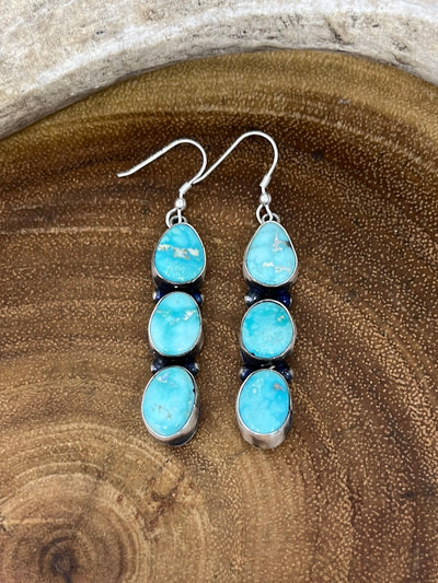 Kempner 3 Stone Earrings - Turquoise