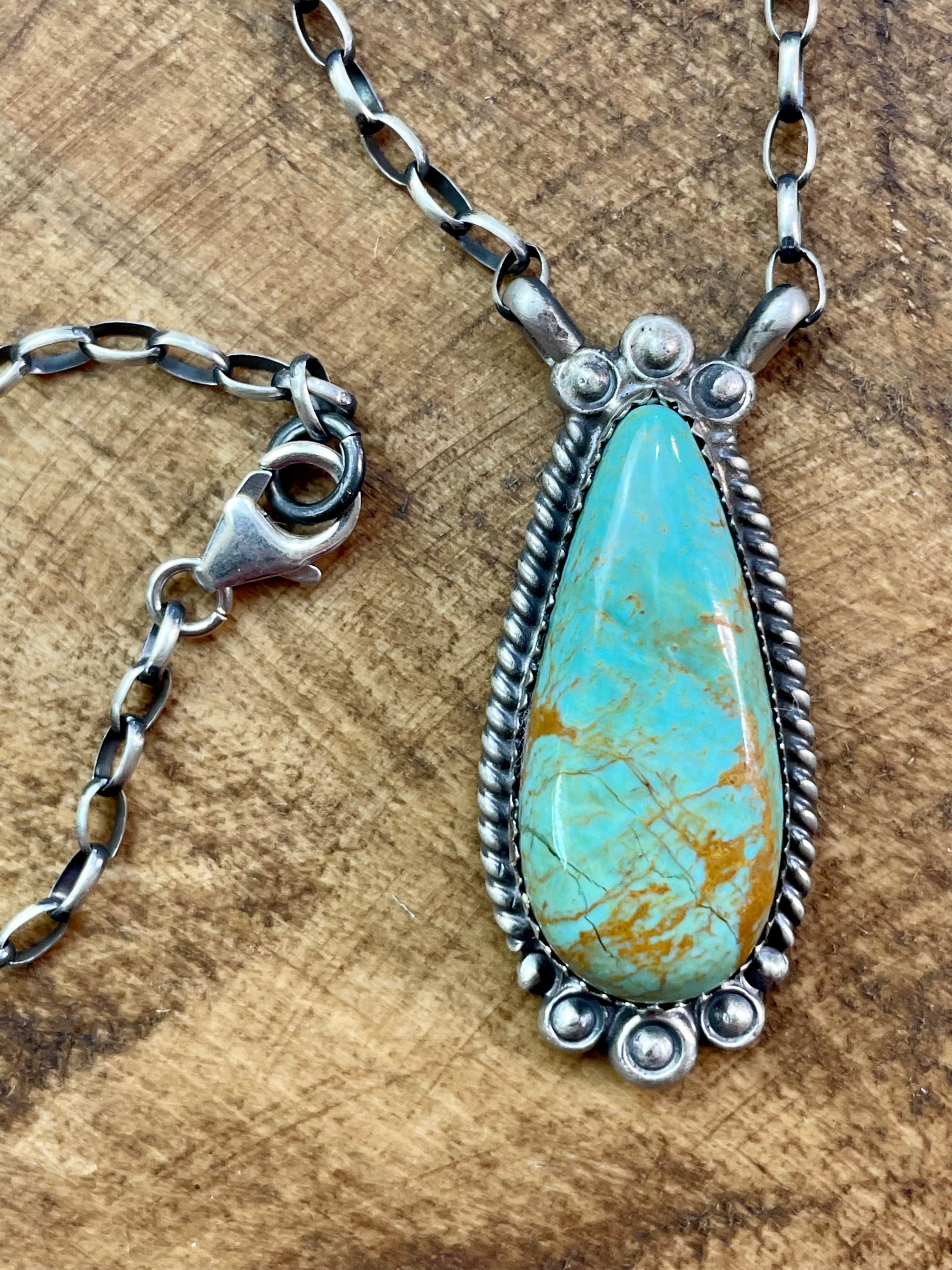 Turquoise teardrop online pendant