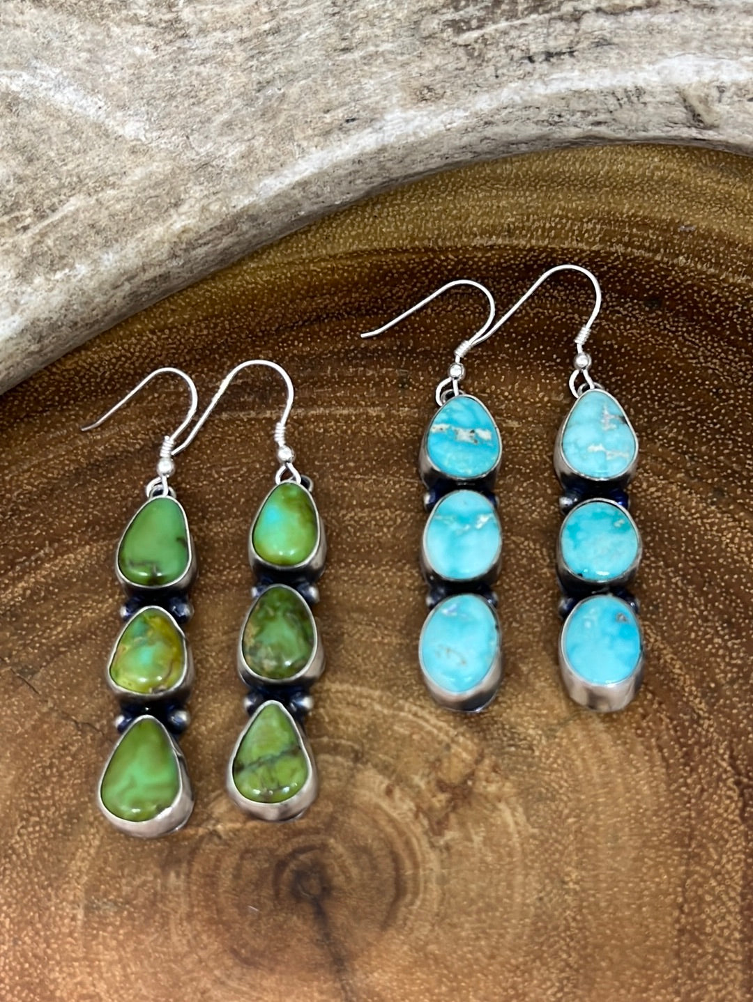 Kempner 3 Stone Earrings - Turquoise