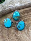 Featherly Roped Turquoise Oval Sterling Ring